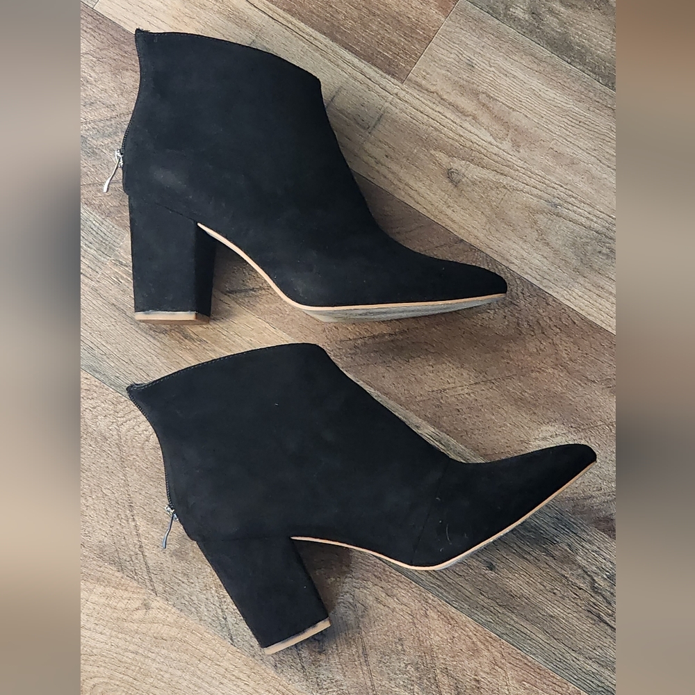 Black Booties with Block Heel | Beast Fashion